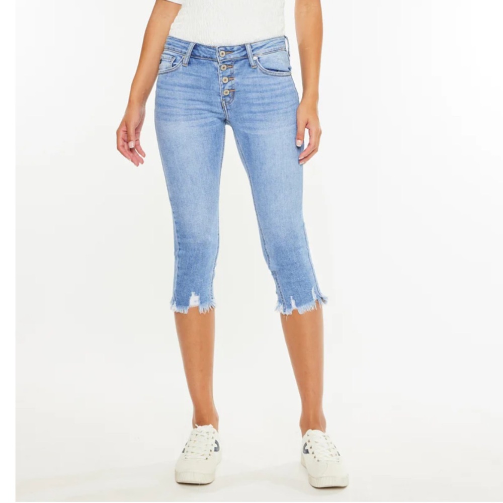 Kancan Bixby Mid Rise Capris Denim Jean